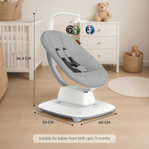 UPPAbaby MamaRoo Smart Swing ležaljka-ljuljačka, Stella Grey Melange