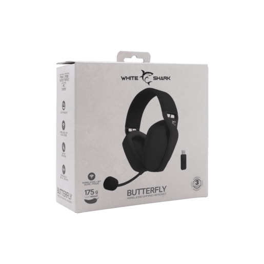 White Shark gaming slušalice WGH-2442 BUTTERFLY Crne - Bežične
