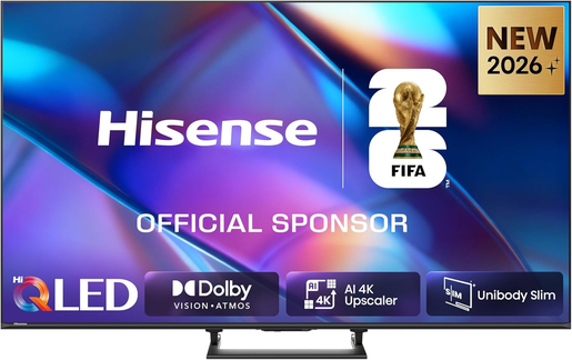 HISENSE Hi-QLED televizor 50A7S, 4K Ultra HD, Smart TV, VIDAA Smart OS, Dolby Vision IQ, HDR10+ Adaptive, Dolby Atmos, VRR 60 Hz, ALLM, AirPlay 2, Crni