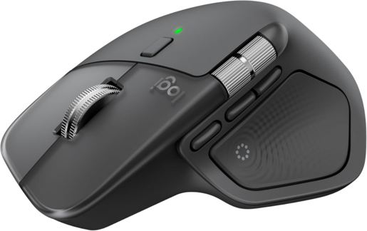 Logitech miš MX Master 4 Graphite, Bluetooth i bežični, optički, 8000 DPI, 8 tipki + Scroll, programabilne tipke, punjiva baterija, crni