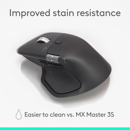 Logitech miš MX Master 4 Graphite, Bluetooth i bežični, optički, 8000 DPI, 8 tipki + Scroll, programabilne tipke, punjiva baterija, crni