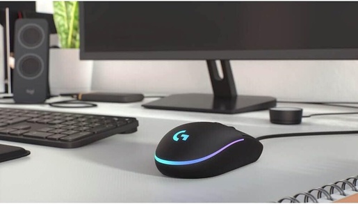Logitech miš G203 Lightsync, žični USB, optički, 8000 DPI, 6 tipki + Scroll, RGB, programabilne tipke, crni