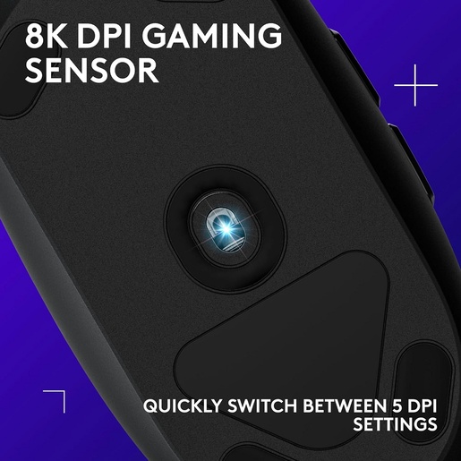 Logitech miš G203 Lightsync, žični USB, optički, 8000 DPI, 6 tipki + Scroll, RGB, programabilne tipke, crni