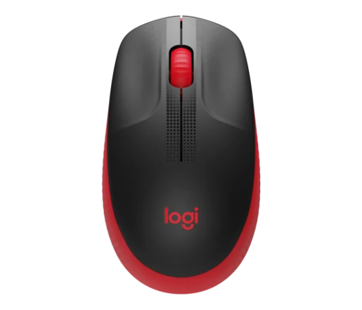 Logitech miš M190, bežični, optički, 1000 DPI, 3 tipke + Scroll, crveni