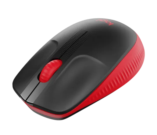 Logitech miš M190, bežični, optički, 1000 DPI, 3 tipke + Scroll, crveni
