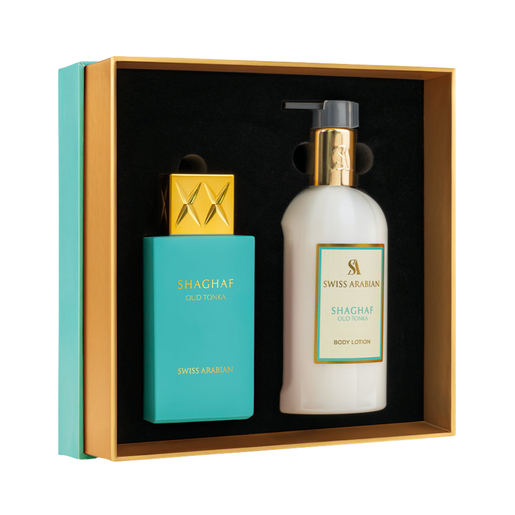 Swiss Arabian Shaghaf Oud Tonka poklon set – EDP 75 ml + losion za tijelo 300 ml