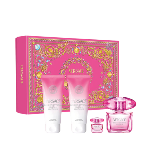 Versace Bright Crystal Absolu poklon set – EDP 90 ml + gel za tuširanje 100 ml + losion za tijelo 100 ml + minijatura
