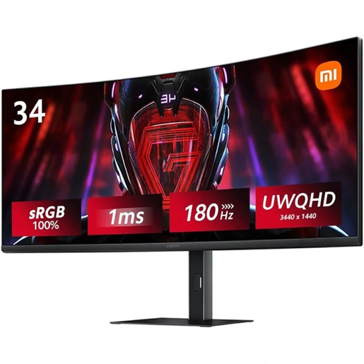 Xiaomi gaming monitor G34WQi 2026, 34" UWQHD Curved, 350 nits, 2x DP, 2x HDMI, Audio, 180Hz, 1ms MPRT