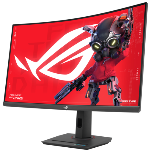 ASUS gaming monitor XG32WCS, 31,5" QHD Fast VA Curved 1500R, 350 cd/m2, HDR10, Adaptive-Sync, DP, HDMI, USB-C 7.5W, 180Hz, 1ms GTG