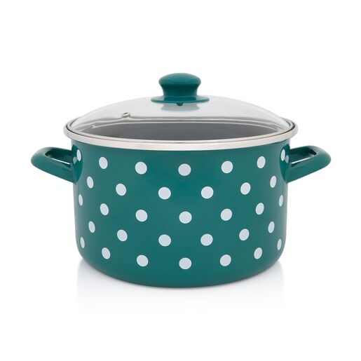 Metalac duboka šerpa s poklopcem BIJELE TUFNE 22cm/5lit, zelena