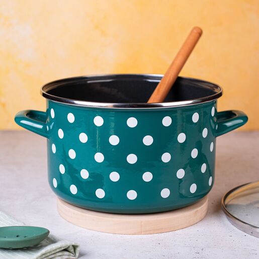 Metalac duboka šerpa s poklopcem BIJELE TUFNE 24cm/6,75lit, zelena