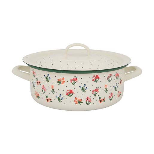 Metalac plitka šerpa s poklopcem CVIJETNA RADOST 22cm/3,5lit