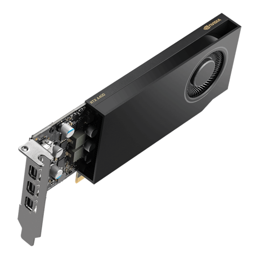 PNY grafička kartica NVIDIA RTX A400, 4GB GDDR6, 64-bit, 4x Mini DisplayPort, DP adapteri