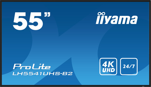 IIYAMA profesionalni display LH5541UHS-B2, 55" 4K UHD IPS, 500 cd/m2, 24/7 rad, 60Hz, 8ms, zvučnici