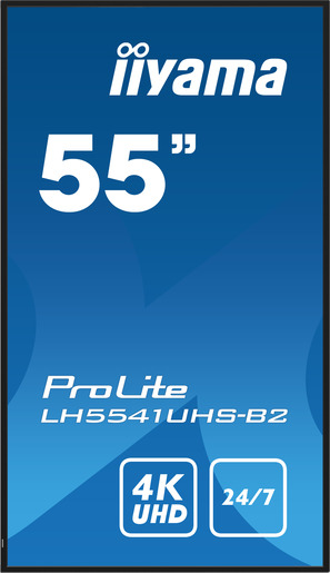 IIYAMA profesionalni display LH5541UHS-B2, 55" 4K UHD IPS, 500 cd/m2, 24/7 rad, 60Hz, 8ms, zvučnici