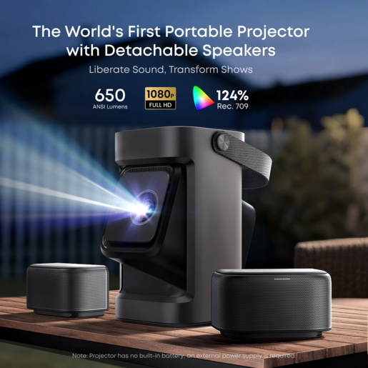 ANKER projektor Soundcore Nebula P1, Full HD 1080p, 650 ANSI lumena, Google TV, Dolby Audio, 20W zvučnici