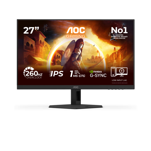 AOC gaming monitor 27G4ZRE, 27" FullHD Fast IPS, HDR10, Adaptive Sync, G-SYNC Compatible, 260Hz