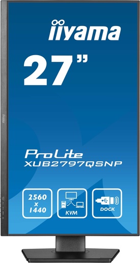 IIYAMA poslovni monitor ProLite XUB2797QSNP-B1, 27" QHD IPS, 100Hz, Adaptive Sync, USB-C, LAN, zvučnici