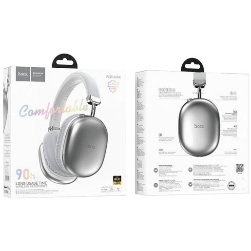 Hoco Slušalice bežične, Bluetooth - W35 Max Joy Silver