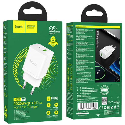 Hoco Punjač kućni, brzi, PD20W, QC3.0 - N28 Founder