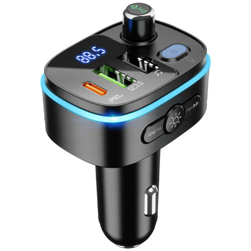 Hoco FM modulator, E62,Bluetooth,12/24 V,2xUSB, 1xUSB-C,PD20W - E62 Fast