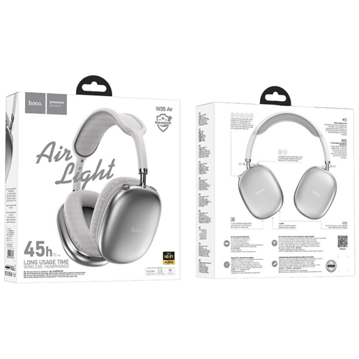 Hoco Slušalice bežične sa mikrofonom, Bluetooth, srebrena - W35 Air Triumph Silver