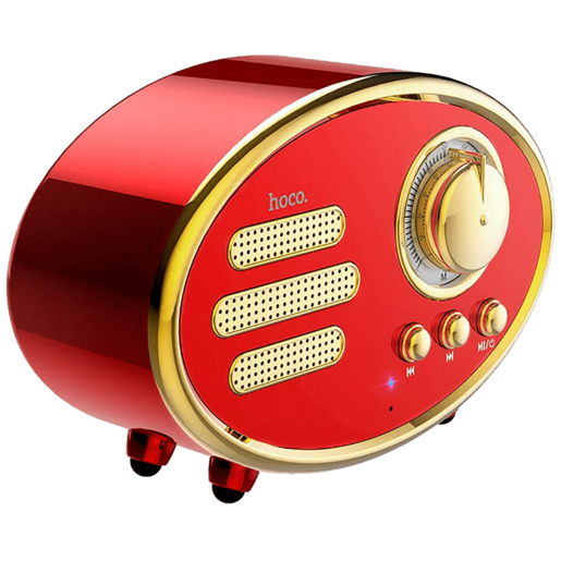 Hoco Zvučnik bežični, Bluetooth, retro, 1200 mAh, 5 h, 5 W, crvena - BS25 Time, Bluetooth, retro, red