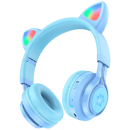 Hoco Slušalice bežične sa mikrofonom, Bluetooth, mačje uši, plava - W39 slušalice Mačje uši,Plave