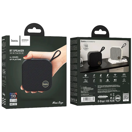 Hoco Zvučnik bežični, Bluetooth, 1200 mAh, 5W - HC22, Crni