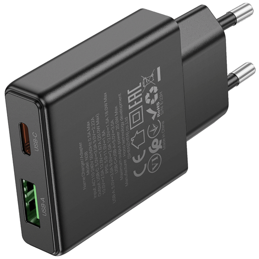 Hoco Punjač kućni, brzi, PD20W + QC3.0 Dual Port - N38 Delgado EU