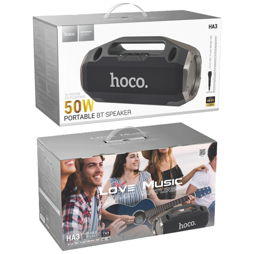 Hoco Zvučnik bežični sa mikrofonom, Bluetooth, 50W - HA3 Drum