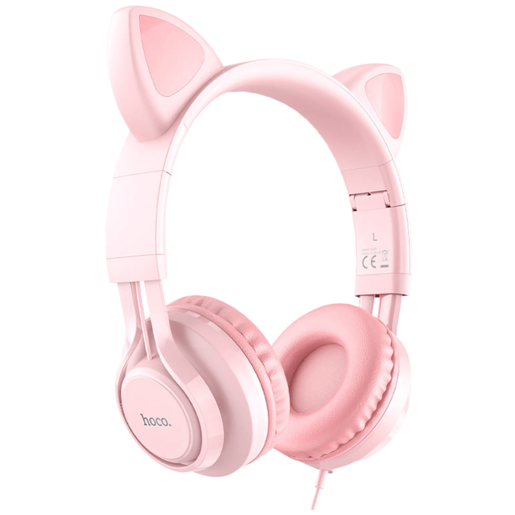 Hoco Slušalice sa mikrofonom, mačje uši, pink - W36 slušalice Mačje uši,Pink