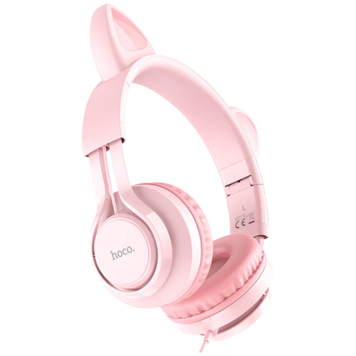Hoco Slušalice sa mikrofonom, mačje uši, pink - W36 slušalice Mačje uši,Pink