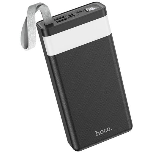 Hoco Powerbank sa lampom, Hoco j73, 30000mAh, 2A / 2A - J73 Powerful, Black