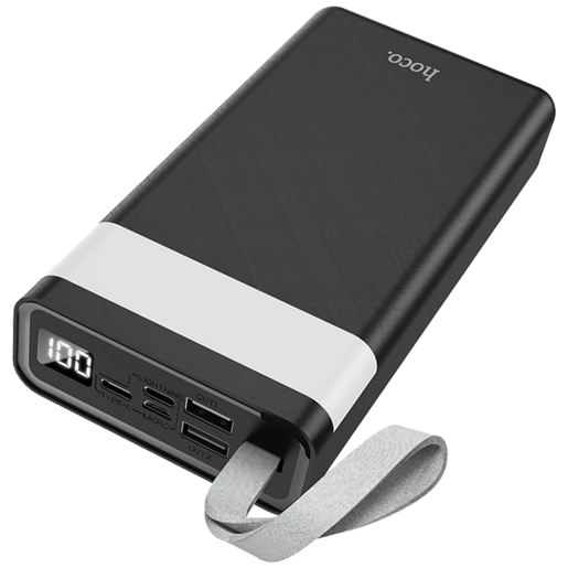Hoco Powerbank sa lampom, Hoco j73, 30000mAh, 2A / 2A - J73 Powerful, Black