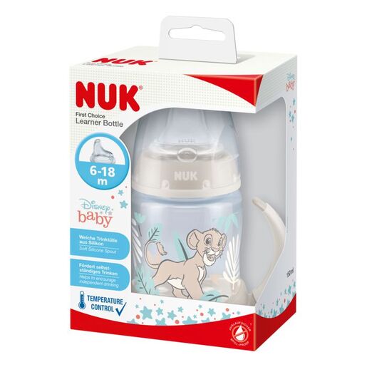 NUK boca za učenje pijenja Lion King sa indikatorom temperature 150 ml