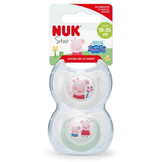 NUK Star duda sa kutijicom 2 kom, Peppa Pig, 18-36 mj