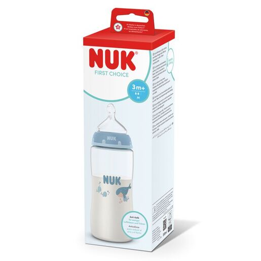NUK First Choice bočica sa indikatorom temperature 300 ml, plava
