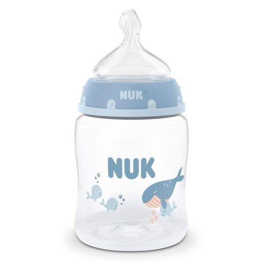 NUK First Choice bočica sa indikatorom temperature 150 ml, plava