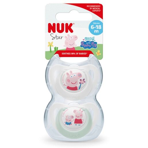 NUK Star duda sa kutijicom 2 kom, Peppa Pig, 6-18 mj