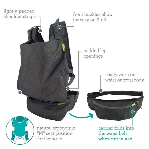 INFANTINO Fold & Go 2u1 nosiljka za bebe, 5,5-18 kg