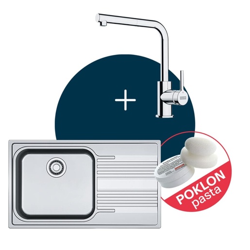 Franke Set Smart SRX 611-86 LB desni sudoper + LINA L DOCCIA česma
