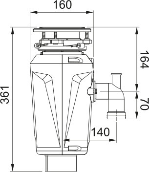 Franke SLIM 50 drobilica organskog otpada za sudoper, 1/2 HP