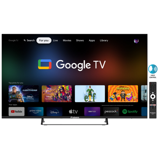 Fobem LED televizor MT43EG4000F, Full HD, Smart TV, Google TV™, DVB-S2/T2/C tuner, H265 HEVC, crni