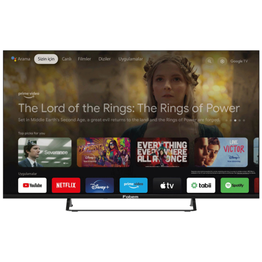 Fobem QLED televizor MT55EG8000QF, 4K Ultra HD, Smart TV, Google TV™, HDR10+, crni
