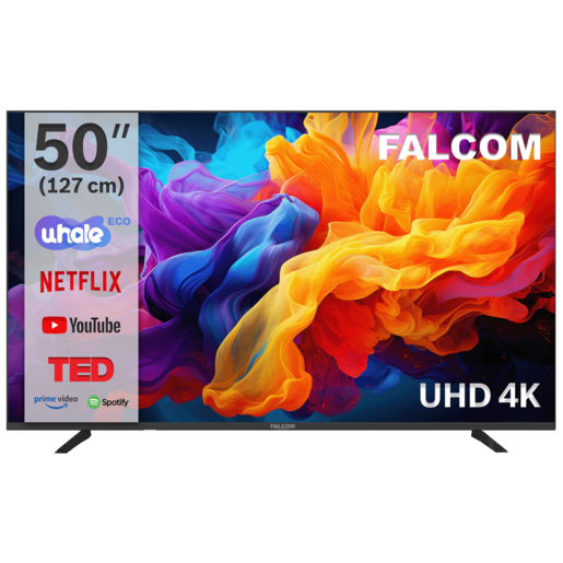 Falcom LED televizor TV-50LTF024SM WOS, 4K Ultra HD, Smart TV, Whale TV, crni