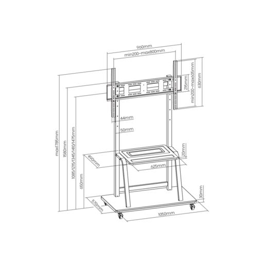 SBOX stalak podnii FS-1035 (37-100"/150kg/800x600)