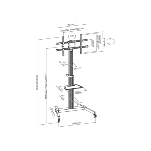 SBOX stalak podni FS-444 (37-86"/50kg/600x400)