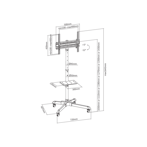 SBOX stalak podnii FS-224-2 (32-55"/35kg/400x400