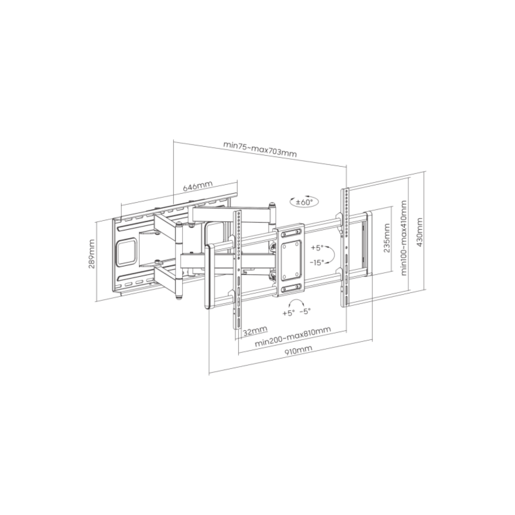 SBOX zidni nosač PLB-7486 (43-100"/120kg/800x400)